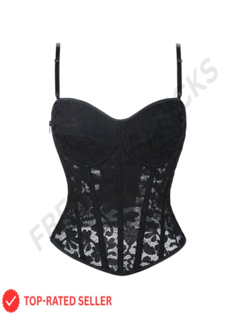 Lace Corset Top Floral Bustier Lace Up Overbust Cami Sheer Mesh